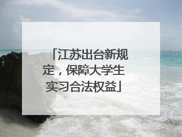 江苏出台新规定，保障大学生实习合法权益