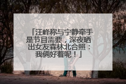 汪峰称与宁静牵手是节目需要，深夜晒出女友森林北合照：我俩好着呢！