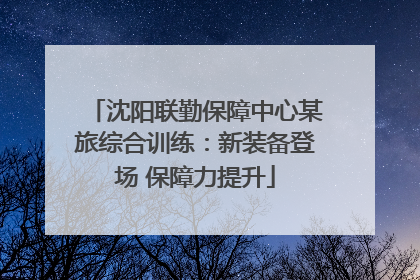 沈阳联勤保障中心某旅综合训练：新装备登场 保障力提升