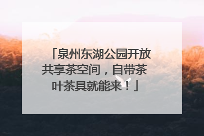 泉州东湖公园开放共享茶空间，自带茶叶茶具就能来！