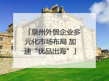 泉州外贸企业多元化市场布局 加速“优品出海”