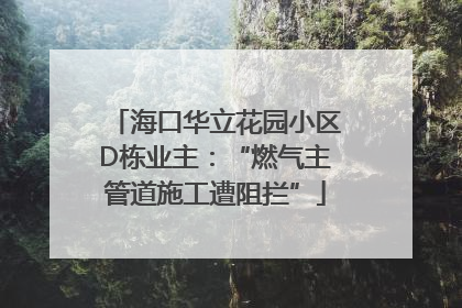 海口华立花园小区D栋业主：“燃气主管道施工遭阻拦”