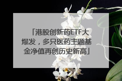 港股创新药ETF大爆发，多只医药主题基金净值再创历史新高