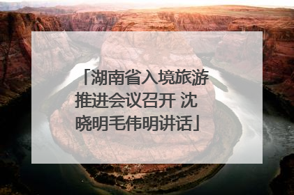 湖南省入境旅游推进会议召开 沈晓明毛伟明讲话