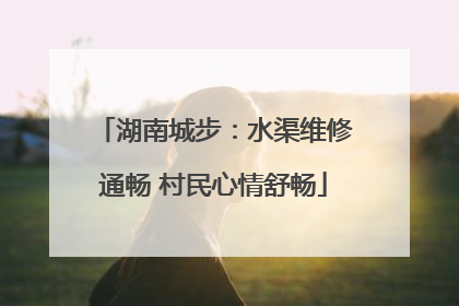 湖南城步：水渠维修通畅 村民心情舒畅