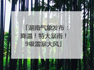 湖南气象发布：降温！特大暴雨！9级雷暴大风
