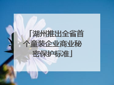 湖州推出全省首个童装企业商业秘密保护标准
