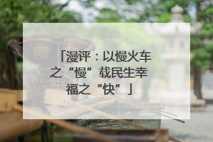 漫评：以慢火车之“慢”载民生幸福之“快”