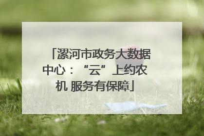 漯河市政务大数据中心：“云”上约农机 服务有保障