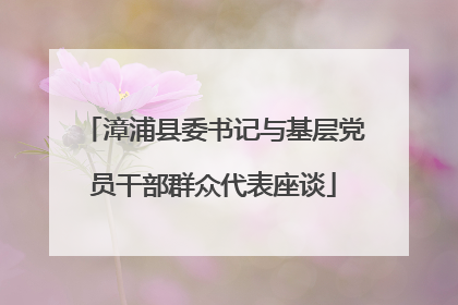 漳浦县委书记与基层党员干部群众代表座谈
