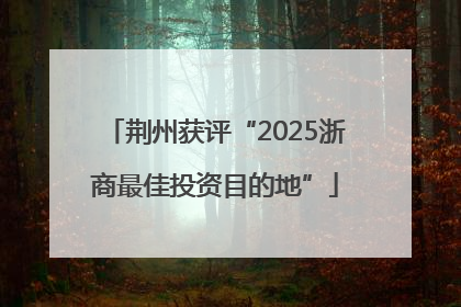 荆州获评“2025浙商最佳投资目的地”