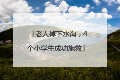 老人掉下水沟，4个小学生成功施救