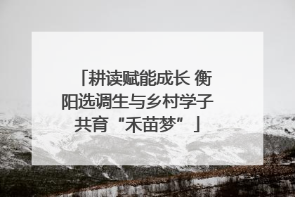 耕读赋能成长 衡阳选调生与乡村学子共育“禾苗梦”