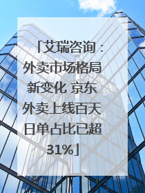 艾瑞咨询：外卖市场格局新变化 京东外卖上线百天日单占比已超31%