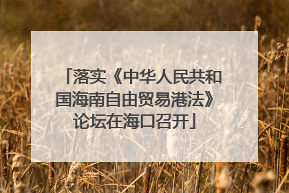 落实《中华人民共和国海南自由贸易港法》论坛在海口召开