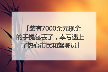 装有7000余元现金的手提包丢了，幸亏遇上了热心市民和驾驶员