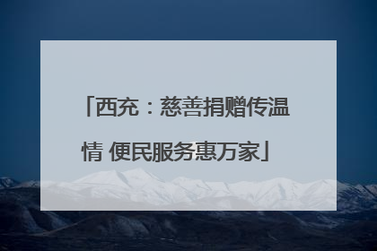 西充：慈善捐赠传温情 便民服务惠万家