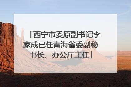 西宁市委原副书记李家成已任青海省委副秘书长、办公厅主任