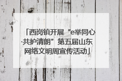 西岗镇开展“e举同心·共护清朗”第五届山东网络文明周宣传活动