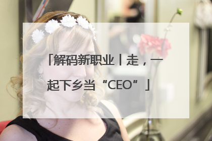 解码新职业丨走，一起下乡当“CEO”