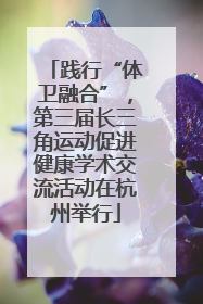 践行“体卫融合”，第三届长三角运动促进健康学术交流活动在杭州举行