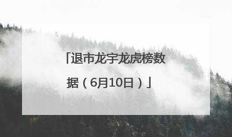 退市龙宇龙虎榜数据（6月10日）