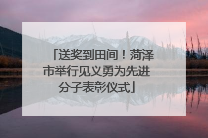 送奖到田间！菏泽市举行见义勇为先进分子表彰仪式