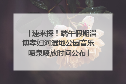 速来探！端午假期淄博孝妇河湿地公园音乐喷泉喷放时间公布