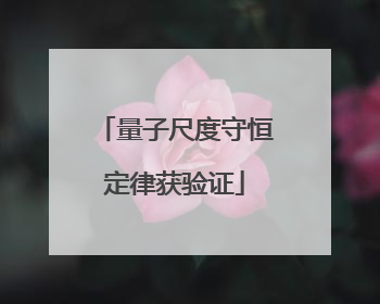 量子尺度守恒定律获验证