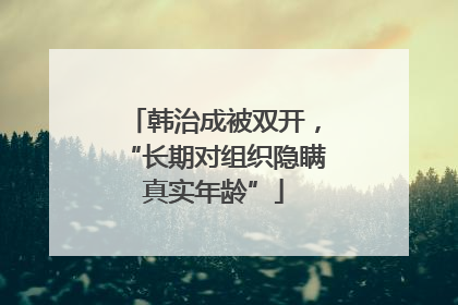 韩治成被双开，“长期对组织隐瞒真实年龄”