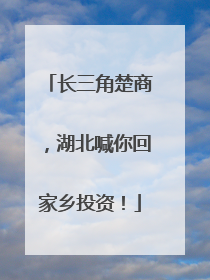 长三角楚商，湖北喊你回家乡投资！
