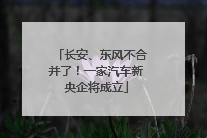 长安、东风不合并了！一家汽车新央企将成立