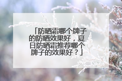 防晒霜哪个牌子的防晒效果好，夏日防晒霜推荐哪个牌子的效果好？
