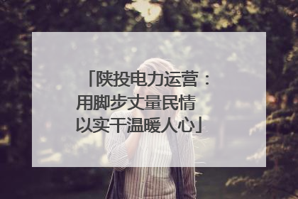 陕投电力运营：用脚步丈量民情 以实干温暖人心