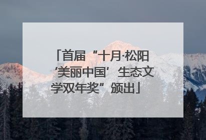 首届“十月·松阳‘美丽中国’生态文学双年奖”颁出