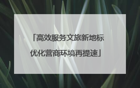 高效服务文旅新地标 优化营商环境再提速
