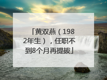 黄双燕（1982年生），任职不到8个月再提拔