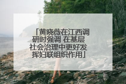 黄晓薇在江西调研时强调 在基层社会治理中更好发挥妇联组织作用