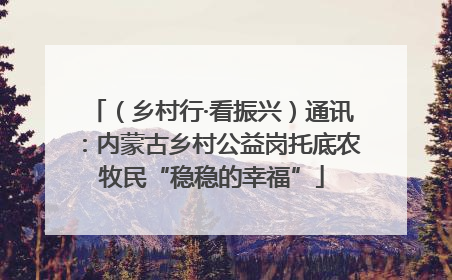 （乡村行·看振兴）通讯：内蒙古乡村公益岗托底农牧民“稳稳的幸福”