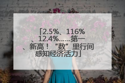 2.5%、116%、12.4%……第一、新高！“数”里行间感知经济活力