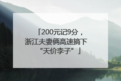 200元记9分，浙江夫妻俩高速摘下“天价李子”