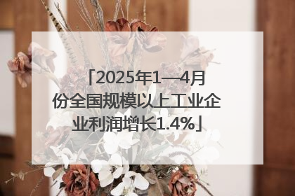 2025年1—4月份全国规模以上工业企业利润增长1.4%