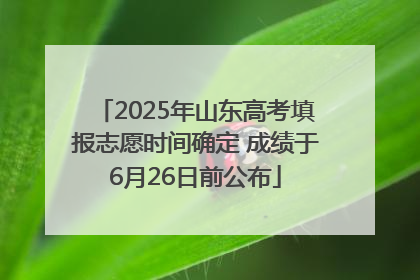 2025年山东高考填报志愿时间确定 成绩于6月26日前公布