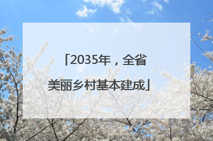 2035年，全省美丽乡村基本建成