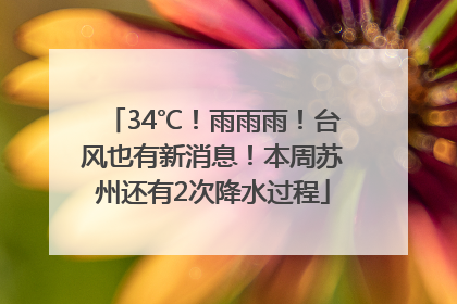 34℃！雨雨雨！台风也有新消息！本周苏州还有2次降水过程