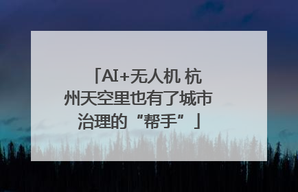 AI+无人机 杭州天空里也有了城市治理的“帮手”