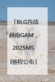 BLG首战越南GAM，2025MSI赛程公布