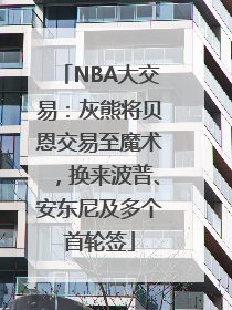 NBA大交易：灰熊将贝恩交易至魔术，换来波普、安东尼及多个首轮签